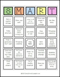 Testing SMART Bingo - Savvy School Counselor
