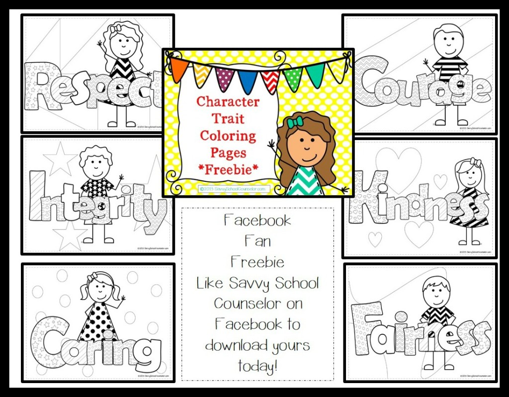 FREEBIE Character Trait Coloring Pages