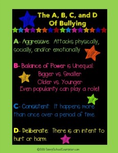 Free Bullying Poster- SavvySchoolCounselor.com