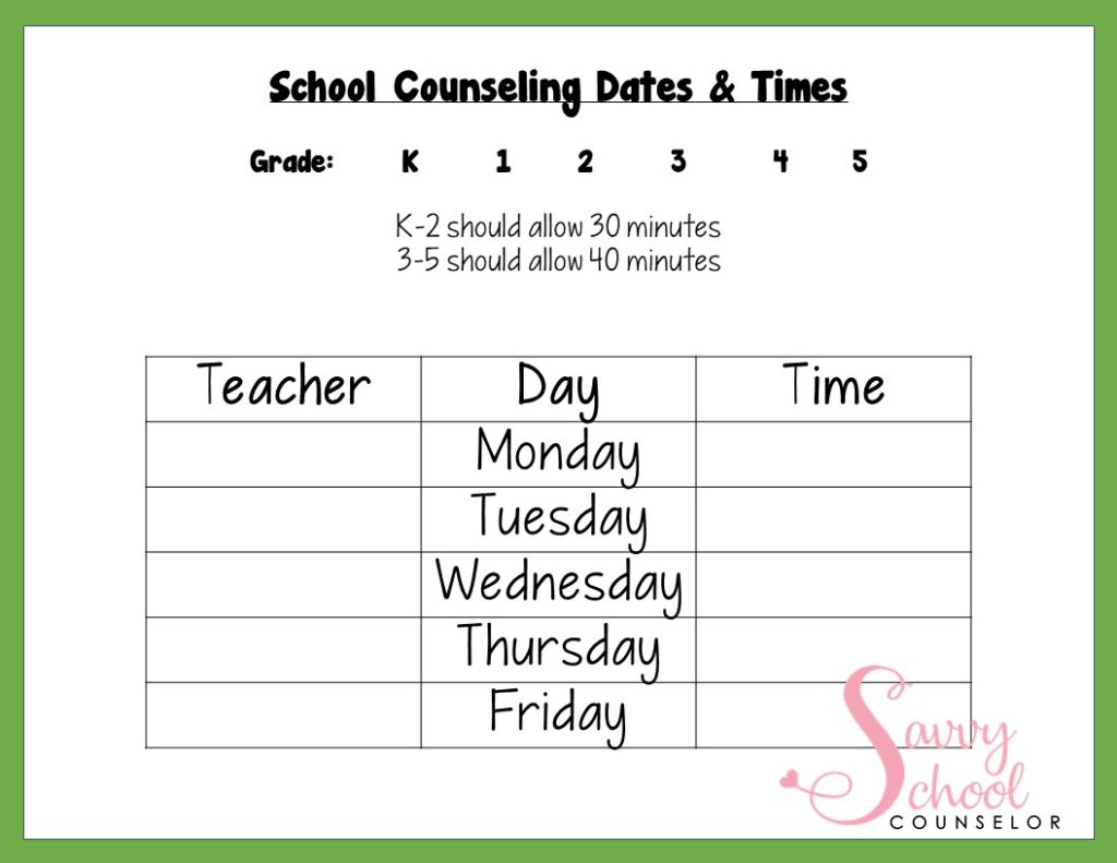 Creating a School Counselor Schedule - Savvy School Counselor